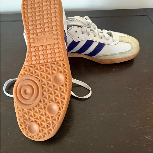 Adidas White and purple Samba Sneakers OG size 8 1/2 - Picture 3 of 12